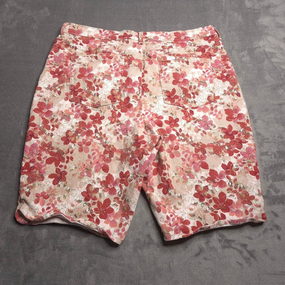 Gloria Vanderbilt Womens Bermuda Jean Shorts 18 High Rise Floral Print Stretch - Picture 3 of 5